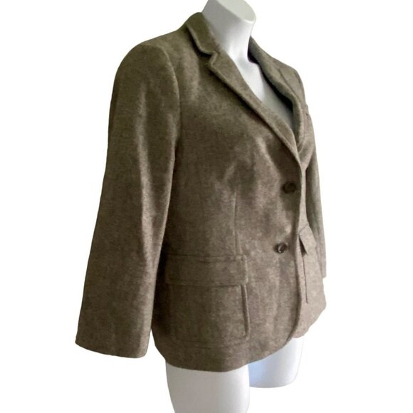 Talbots Gray Wool Blend 2 Button Lined Jacket Blazer Pockets Women's Size - Picture 4 of 11